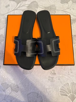 Sandalias Hermes Oran Negras