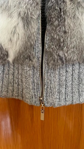 Chaleco ANTEA lana y pelo gris/blanco