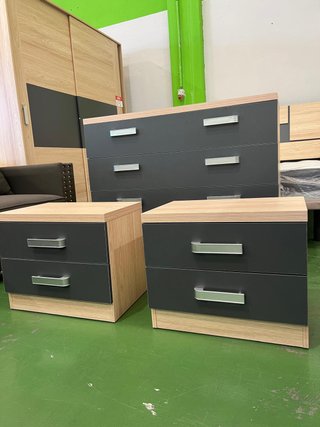 Conjunto Mesitas + Cómoda Dormitorio