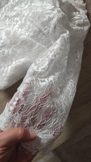 Vestido Novia Boho Encaje Manga Larga 3/4