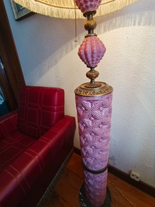 Lámpara de pie vintage cerámica y tela