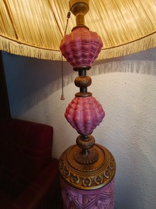 Lámpara de pie vintage cerámica y tela
