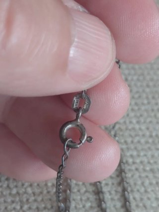 Cadena de  Plata y  Corazon con Pedrería