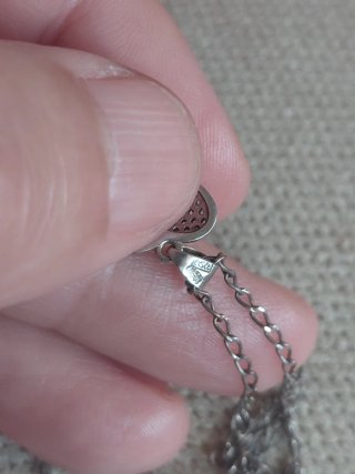 Cadena de  Plata y  Corazon con Pedrería