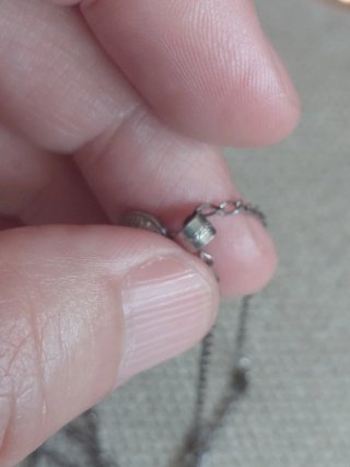Cadena de  Plata y  Corazon con Pedrería