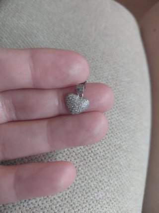 Cadena de  Plata y  Corazon con Pedrería
