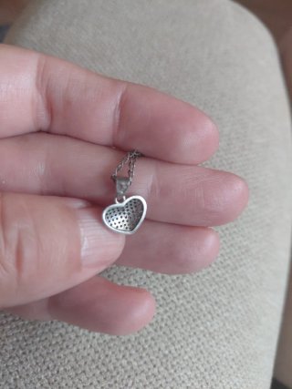 Cadena de  Plata y  Corazon con Pedrería