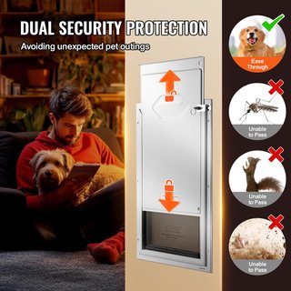 VEVOR puerta mascotas aluminio cierre magnético