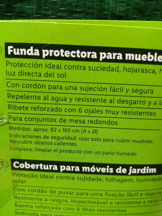 Telo Protettivo per Tavolo Rotondo PARKSIDE