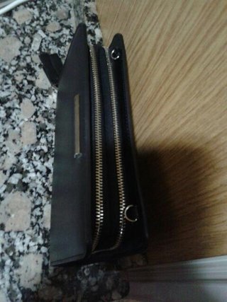 Bolso cartera negro y plata