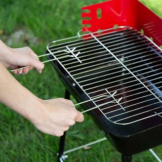 AKTIVE Barbacoa carbón portátil acero