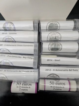 30 Tubos para rollos de monedas 2 €