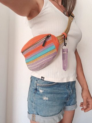Borsa a spalla in corda da arrampicata riciclata