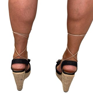 Valentino Espadrillas Zeppa Denim Floreale