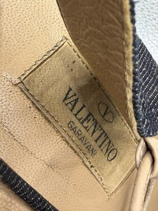 Valentino Espadrillas Zeppa Denim Floreale