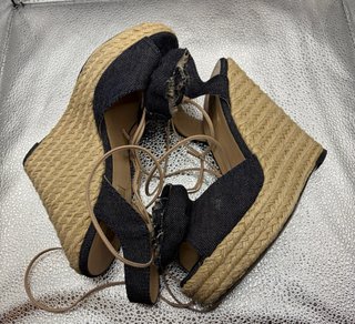 Valentino Espadrillas Zeppa Denim Floreale