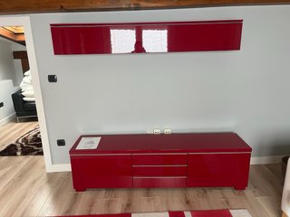 Conjunto Muebles Salón Rojo y Blanco