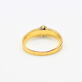 Solitario de oro de 18k circonita, 3.2 g, T-22.