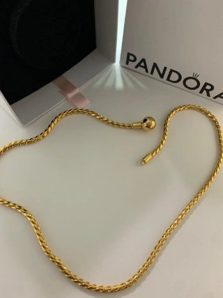 Collar Pandora Cierre Bola Dorado