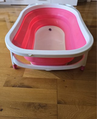 Bañera Plegable Bebé Rosa y Blanca