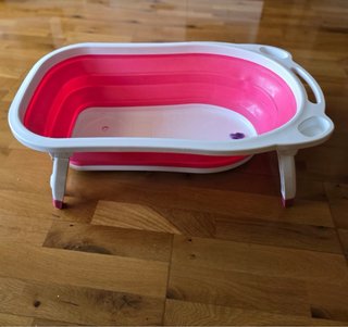 Bañera Plegable Bebé Rosa y Blanca