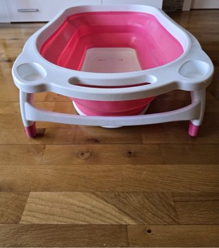 Bañera Plegable Bebé Rosa y Blanca