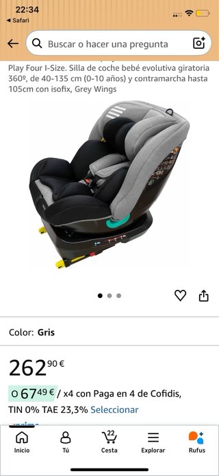 Silla Coche Bebé Isofix Play Four i-Size Negra