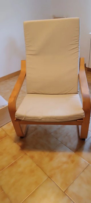 Butaca IKEA Poang funda a medida beige