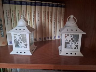 2 Farolillos Portavelas Blancos