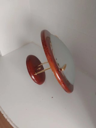Lámpara de salón imit. madera y cristal