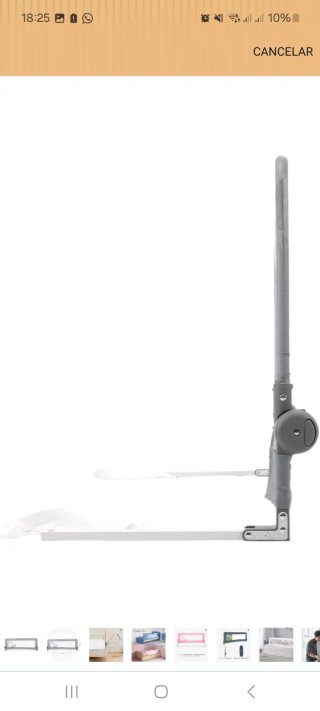 Barrera Cama Asalvo 150cm Abatible Gris