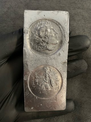 Lingote Plomo Sello Moneda Griega