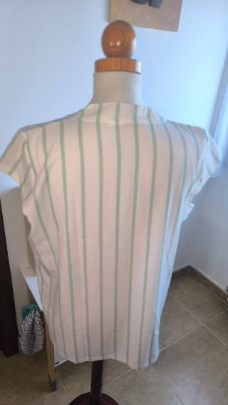 Blusa mujer verde y blanco
