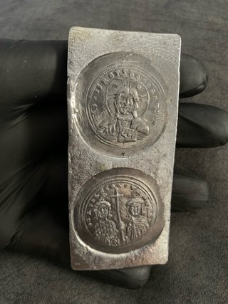 Lingote Plomo Sello Moneda Bizantina