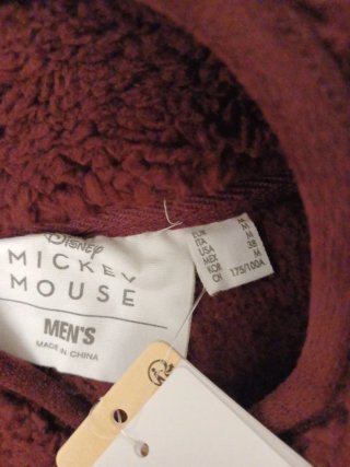 Chaqueta polar Mickey Mouse Talla M, Burdeos