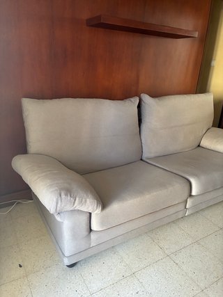 Sofá 3 plazas grande beige/gris