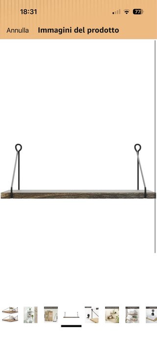 Coppia mensole legno e metallo