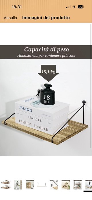 Coppia mensole legno e metallo