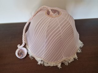 lampadario sospensione in stoffa in tessuto rosa