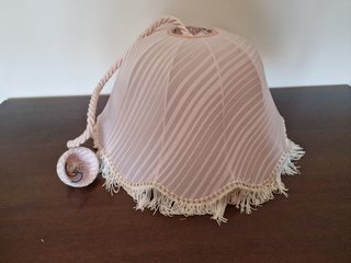 lampadario sospensione in stoffa in tessuto rosa