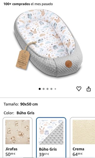 Nido para bebé con estampado safari