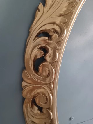 Antica Cornice Ovale Legno Intagliato Dorata