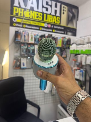 Altavoz KAISH con Micrófono Azul y Dorado