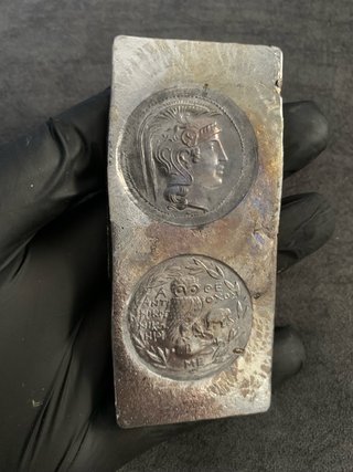 Lingote Plomo Sello Moneda Griega Antigua