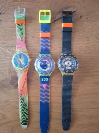 Lote 3 Relojes Swatch Crono y Scuba 200