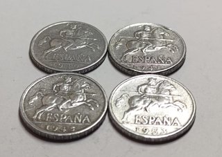 Lote 4 monedas 10 céntimos Franco (1940>1953)