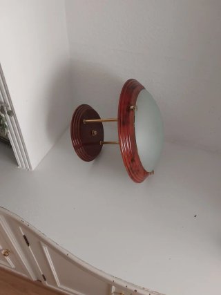 Lámpara de salón imitacion madera y cristal