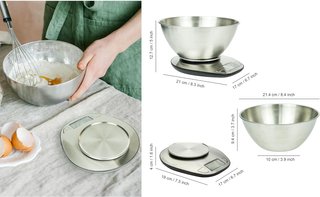 EXZACT báscula cocina pantalla cuenco acero