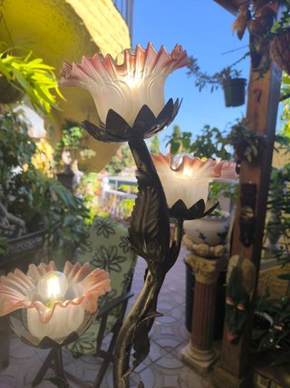 Lampara Floral de Forja con 5 Focos
