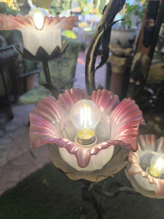 Lampara Floral de Forja con 5 Focos